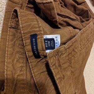 Brown LL Bean Corduroy Straight Leg Jeans 22W